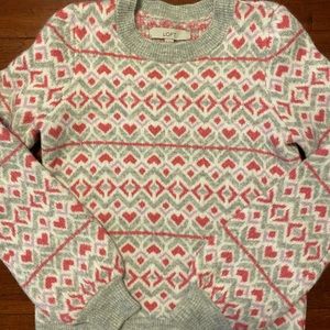 LOFT Women's Heart-patterned Sweater